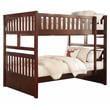 Pemberly Row Transitional Wood Full over Full Bunk Bed in Dark Cherry