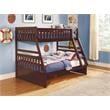 Pemberly Row Transitional Wood Twin over Full Bunk Bed in Dark Cherry