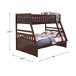 Pemberly Row Transitional Wood Twin over Full Bunk Bed in Dark Cherry