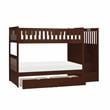 Pemberly Row Reversible Step Storage Wood Bunk Bed with Storage Boxes in Cherry