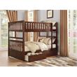 Pemberly Row Transitional Wood Full over Full Bunk Bed with Boxes in Dark Cherry