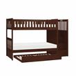 Pemberly Row Reversible Step Storage Wood Bunk Bed with Trundle Bed in Cherry