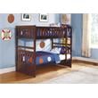 Pemberly Row Transitional Wood Twin over Twin Bunk Bed in Dark Cherry