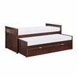 Pemberly Row Transitional Wood Twin/ Twin Bed with Twin Trundle in Dark Cherry