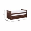 Pemberly Row Transitional Wood Twin/ Twin Bed with Twin Trundle in Dark Cherry