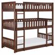 Pemberly Row Transitional Wood Triple Bunk Bed in Dark Cherry