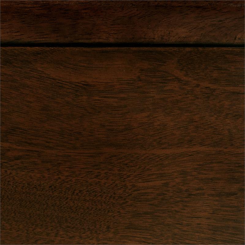 Pemberly Row Traditional Wood Twin Sleigh Bed in Brown Cherry