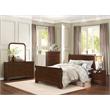 Pemberly Row Traditional Wood Full Sleigh Bed in Brown Cherry