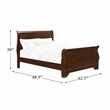 Pemberly Row Queen Size Sleigh Bed in Cherry Wood - Easy Assembly