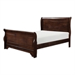 Pemberly Row Queen Size Sleigh Bed in Cherry Wood - Easy Assembly
