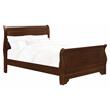 Pemberly Row Queen Size Sleigh Bed in Cherry Wood - Easy Assembly