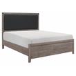 Pemberly Row Contemporary Upholstery Headboard Wood Full Bed in Gray/Black