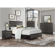 Pemberly Row Modern Wood Grain on Melamine Veneer Eastern King Bed in Gray