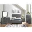 Pemberly Row Contemporary Raised Panel Wood California King Bed in Gray