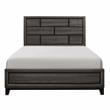 Pemberly Row Modern Wood Grain on Melamine Veneer Queen Bed in Gray