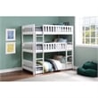 Pemberly Row Transitional Wood Triple Twin Bunk Bed in White