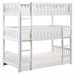 Pemberly Row Transitional Wood Triple Twin Bunk Bed in White