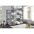 Pemberly Row Transitional Wood Triple Twin Bunk Bed in Gray