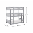 Pemberly Row Transitional Wood Triple Twin Bunk Bed in Gray