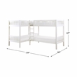 Pemberly Row Transitional Wood Corner Twin Bunk Bed in White