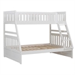 Pemberly Row Transitional Wood Twin over Full Bunk Bed in White