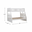 Pemberly Row Transitional Wood Twin over Full Bunk Bed in White