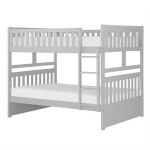 pemberly row transitional wood full over full bunk bed in gray