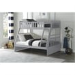 Pemberly Row Transitional Wood Twin over Full Bunk Bed in Gray