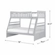 Pemberly Row Transitional Wood Twin over Full Bunk Bed in Gray