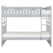 Pemberly Row Transitional Wood Twin over Twin Bunk Bed in Gray