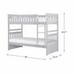 Pemberly Row Transitional Wood Twin over Twin Bunk Bed in Gray