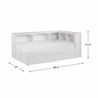 Pemberly Row Transitional 5-Shelf Wood Twin Bookcase Corner Bed in White
