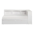 Pemberly Row Transitional 5-Shelf Wood Twin Bookcase Corner Bed in White