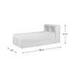 Pemberly Row Transitional Wood Twin Bookcase Bed with Storage Boxes in White