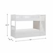 Pemberly Row Reversible Step Storage Wood Bunk Bed with Trundle Bed in White
