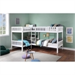 Pemberly Row Transitional Wood Corner Bunk Bed with Twin Trundle in White