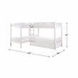 Pemberly Row Transitional Wood Corner Bunk Bed with Twin Trundle in White