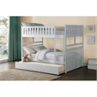 Pemberly Row Transitional Wood Full over Full Bunk Bed with Trundle in White