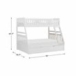 Pemberly Row Transitional Wood Twin over Full Bunk Bed with Trundle in White