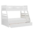 Pemberly Row Transitional Wood Twin over Full Bunk Bed with Trundle in White