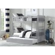 Pemberly Row Transitional Wood Twin over Twin Bunk Bed with Trundle Bed in Gray