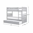 Pemberly Row Transitional Wood Twin over Twin Bunk Bed with Trundle Bed in Gray