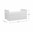 Pemberly Row Wood Twin over Twin Trundle Bed with 2-Storage Drawers in White