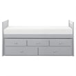 Pemberly Row Wood Twin over Twin Trundle Bed with 2-Storage Drawers in Gray