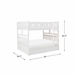 Pemberly Row 2-Storage Boxes Transitional Wood Full over Full Bunk Bed in White