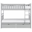 Pemberly Row Transitional Wood Twin over Twin Bunk Bed with Storage Box in Gray