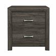 Pemberly Row 2-Drawers Contemporary Wood Nightstand in Dark Gray