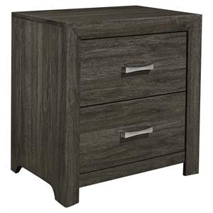 Pemberly Row 2-Drawers Contemporary Wood Nightstand in Dark Gray
