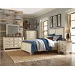 Pemberly Row 2-Drawer Transitional Wood Nightstand in Antique White/Rosy Brown