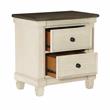 Pemberly Row 2-Drawer Transitional Wood Nightstand in Antique White/Rosy Brown